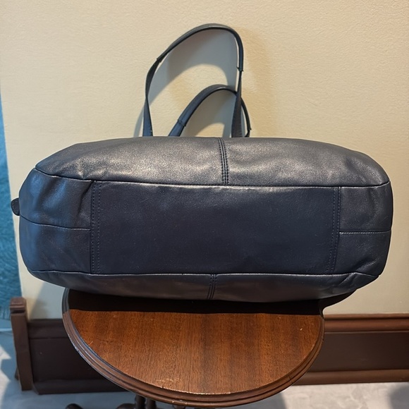 Coach  Lexy shoulder bag  Satchel  leather  metallic Steel blue  pristine 3 Comp - Picture 15 of 15